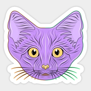 purple sand cat face Sticker